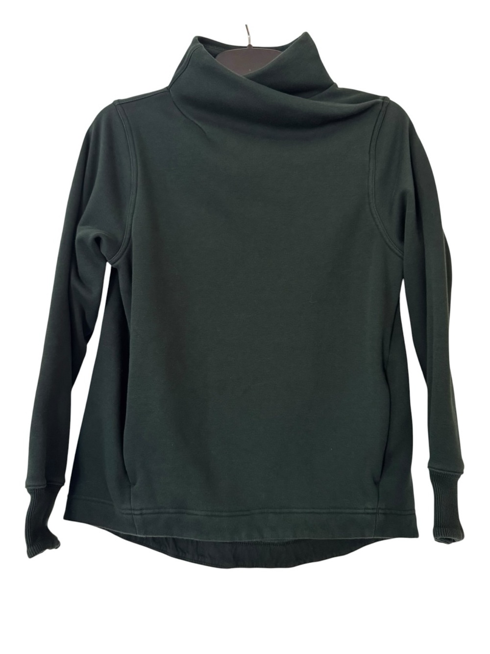 Athleta Cozy Karma Twist Neck Sweatshirt Cypress Dark Green Size Small